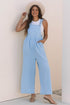 Checkered Pocketed High Waist Wide Leg Overall